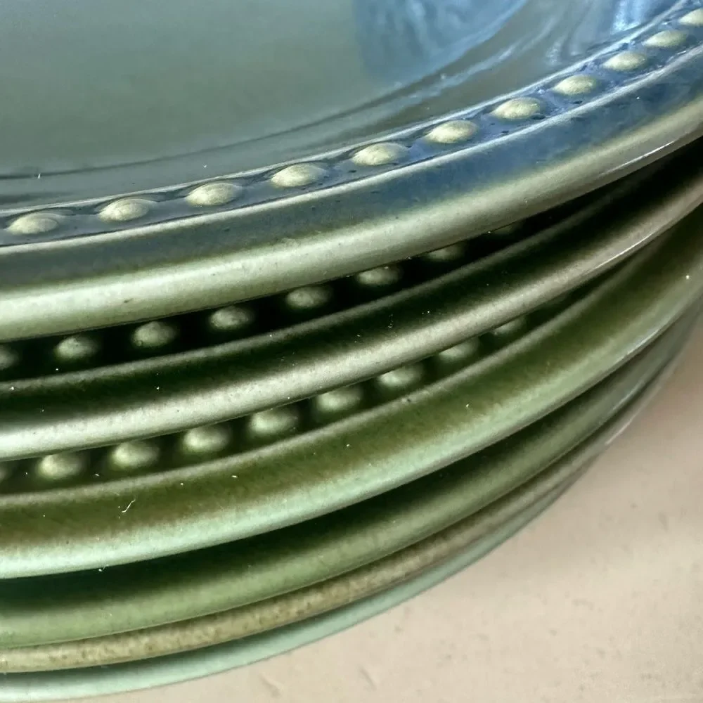 Pier 1 Clove (6) Stoneware Saucer Plates 8.5”